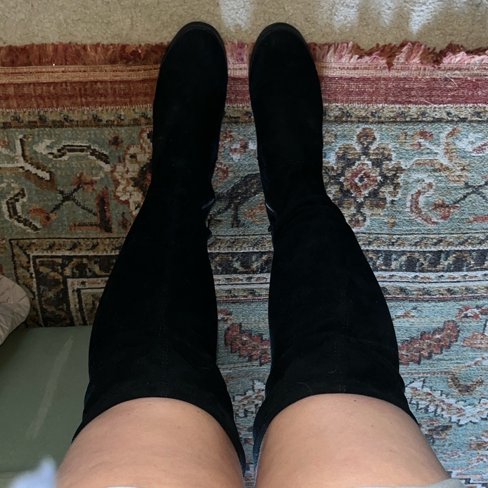 Aldo Suede Black Knee-High Boots
